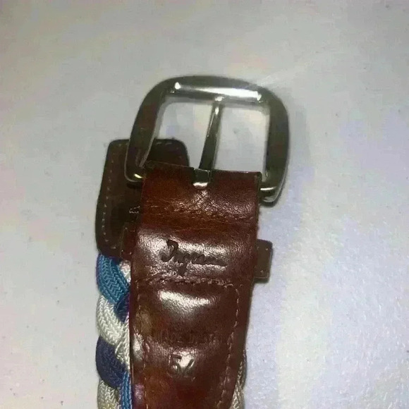 Luxury Woven Belt Ingram Made In Italy Mens 54 Brass Buckle 40”Long - Picture 4 of 4